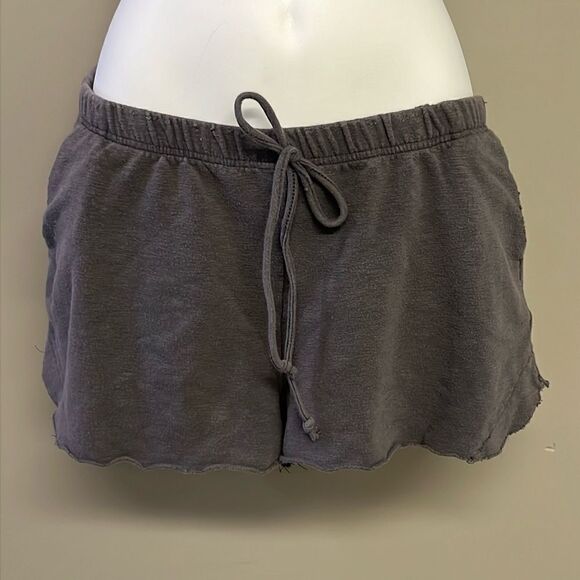 Vici Heather Gray Distressed Lounge Short Shorts w/ Elastic Waist and Pockets- M - Picture 1 of 11
